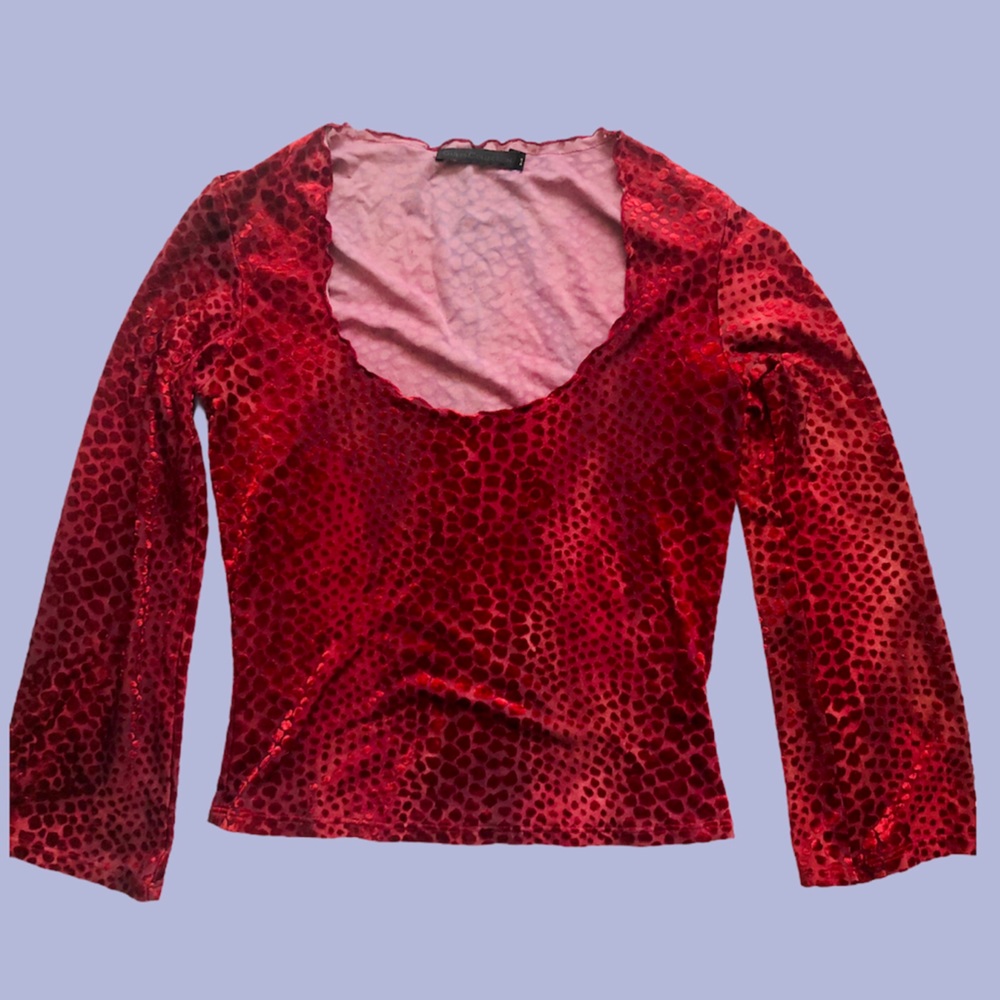 90’s Retro Velvet Crop Top